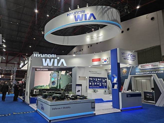 인도네시아 자카르타에서 11일(현지시간) 개막한 방위산업 전시회 ‘INDO Defence 2025 Expo & Forum’에 참가한 현대위아 부스의 모습 [현대위아 제공]