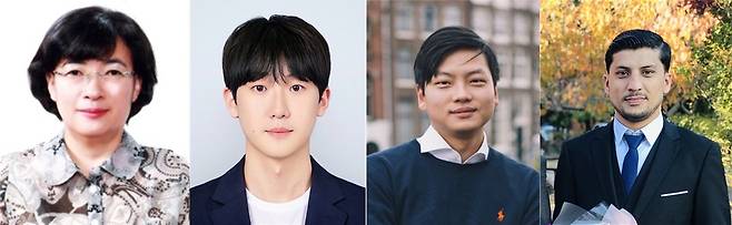 경상국립대 김명옥 교수, 박준성 박사, 최경환 박사, 리아즈 박사. 경상국립대 제공