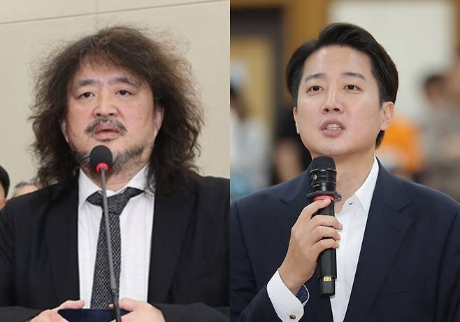 왼쪽은 방송인 김어준씨, 오른쪽은 이준석 개혁신당 의원 ⓒ연합뉴스