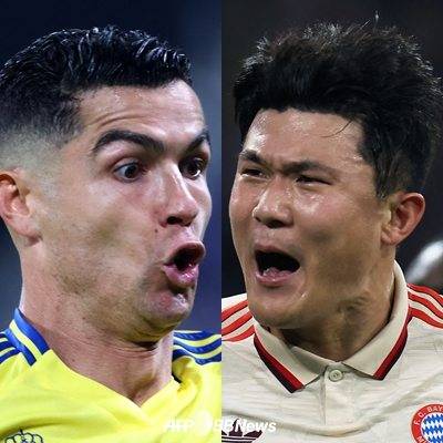 크리스티아누 호날두(왼쪽)와 김민재. /AFPBBNews=뉴스1