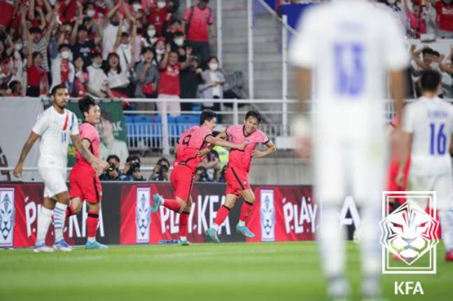 지난 2022년 6월 10일 수원월드컵경기장에서 열린 파라과이와의 친선경기 경기장면. /사진=대한축구협회 제공