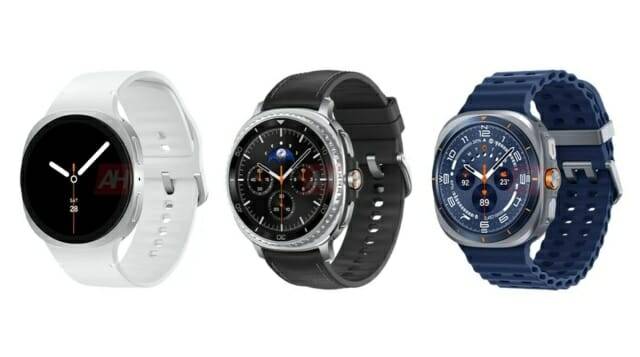 삼성에서 곧 공개할 에정인 갤럭시워치8 3개 모델의 렌더링이 공개됐다. (사진=안드로이드헤드라인)
