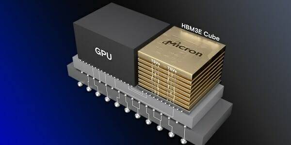 GPU와 HBM이 나란히 붙어 있는 모습.(사진=마이크론)