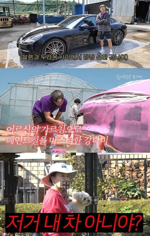 강남, ♥이상화 2억 포르쉐 핑크색 도색... “이게 재밌어? 최악” (제공: 동네친구 강나미 유투브)