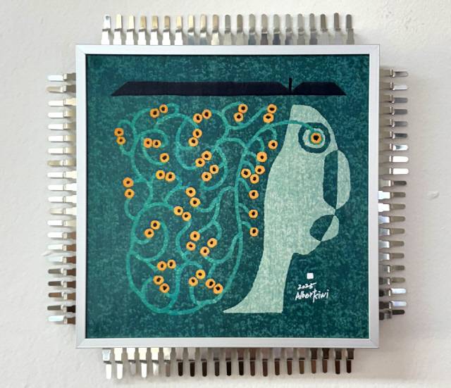 오는 28일부터 7월12일까지 서울 광화문역 지하 1층 172G 갤러리에서 열리는 '예술가 알베르 키위의 10주년 기념 개인전'에서 선보일 '반입체(Chip Frame)' 시리즈의 한 작품.