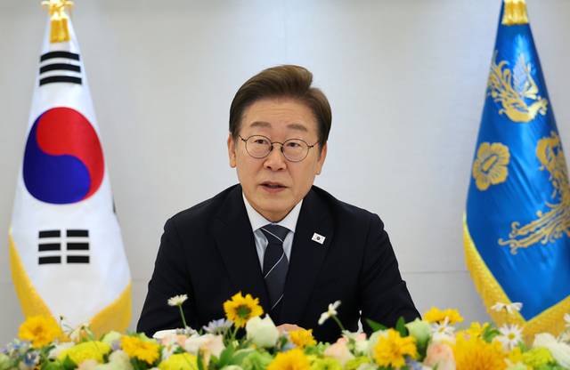 ▲ 이재명 대통령이 13일 서울 용산 대통령실에서 열린 6경제단체·기업인 간담회에서 발언하고 있다. 연합뉴스
