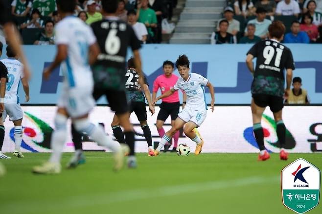 이규민은 2024년 포항 스틸러스 유니폼을 입고 프로에 데뷔했다. 사진=한국프로축구연맹