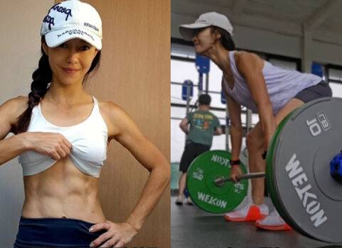 방송인 이지현이 데드리프트를 하며 운동에 열중하고 있다. / 이지현 개인 인스타그램