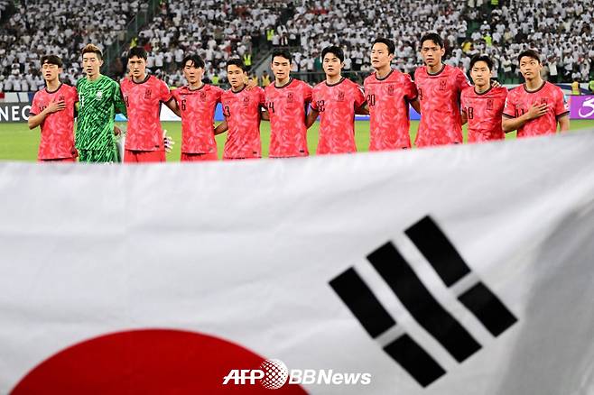 지난 6일 이라크 바스라 국제경기장에서 열린 이라크와의 2026 국제축구연맹(FIFA) 북중미 월드컵 아시아 3차 예선을 앞둔 대한민국 축구대표팀 선수들. /AFPBBNews=뉴스1