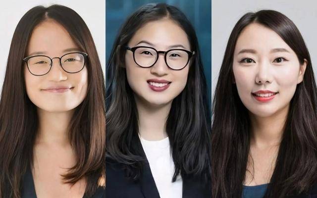 정 의원은 11일 SNS에 박주민·김상욱·김용민(왼쪽부터) 의원의 여성 버전 사진을 올리고 "이게 요즘 유행인가"라며 "누구 인물이 제일 낫나"라고 물었다. /정 의원 페이스북