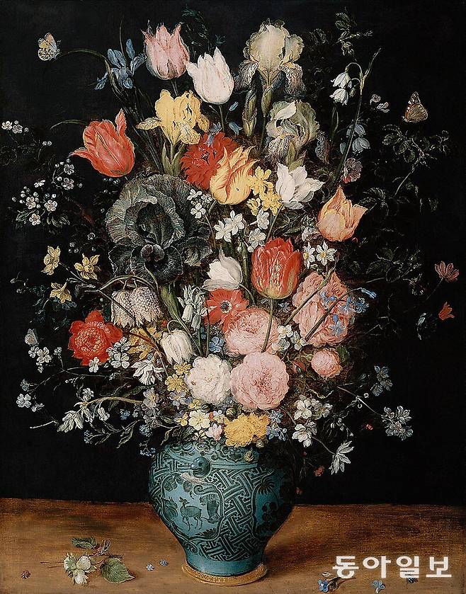 얀 브뤼겔 디 엘더, Chinese porcelain vase of flowers on a tabletop, 1609년. Kunsthistorisches Museum 소장.