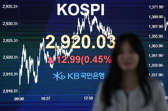 12일 오후 서울 여의도 KB국민은행 스마트딜링룸에서 딜러들이 업무를 보고 있다. 뉴시