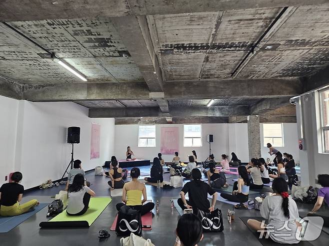 프렌치 프리미엄 애슬레저 브랜드 위뜨는 14일 서울 성수동 일대에서 '2025 위뜨 애슬라이프 페스티벌'을 열었다.ⓒ 뉴스1/김진희 기자.