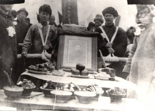 1930년 3월 만주에서 거행된 김좌진 장군 사회장. 자료=홍성군