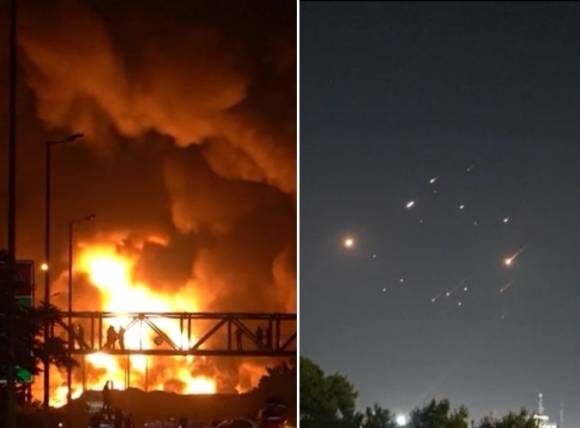 이란(왼쪽)과 이스라엘(오른쪽)의 물리적 충돌이 이어지면서 대규모 미사일을 주고 받은 양국의 피해가 걷잡을 수없이 불어나고 있다. 데일리메일 영상 캡처