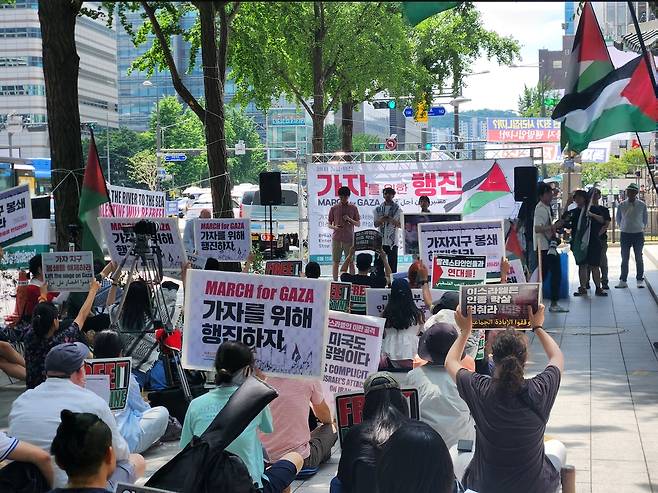 팔레스타인과 연대하는 사람들, 제88차 집회 [촬영 이율립]