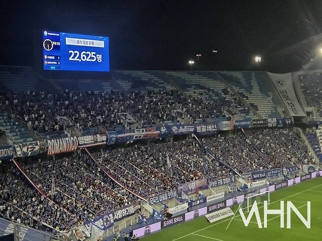 15일 열린 인천 유나이티드와 수원 삼성의 경기를 보기 위해 2만 명이 넘는 관중이 수원월드컵경기장을 찾았다.