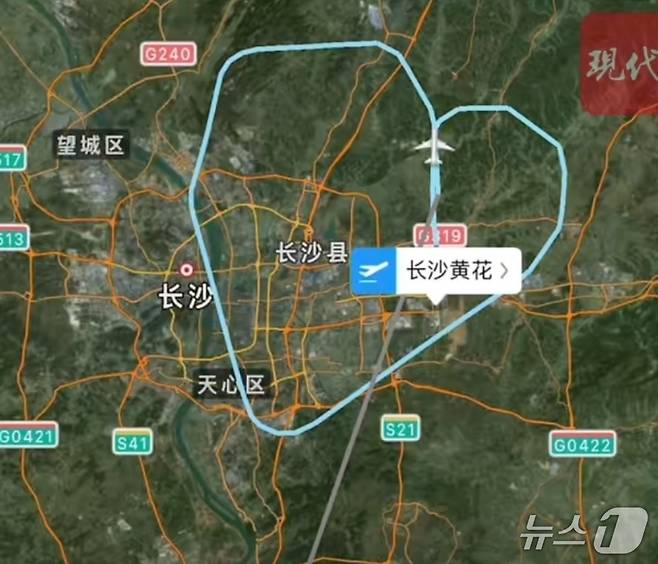 오카이 항공이 운항한 항공기가 이륙 30분만에 회항했다. (신콰이바오 SNS 갈무리)