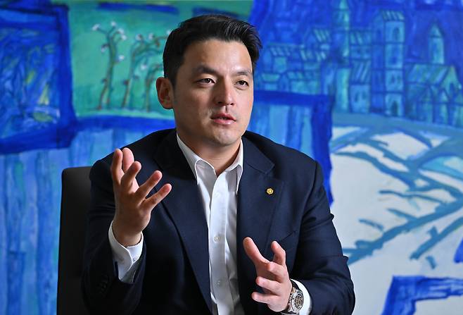 Kwon Hyeok-min, vice chairman of Deutsch Automobile Group, speaks during an interview with The Korea Herald at Deutsch Automobile Group's headquarters in Seoul on Thursday. (Im Se-jun/The Korea Herald).