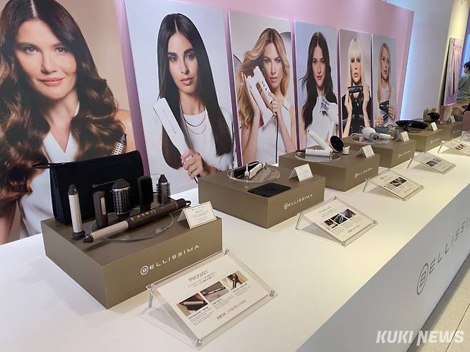 16일 서울 학동역 인근에서 열린 벨리시마 론칭 행사에 제품들이 놓여 있다. 심하연 기자&nbsp;