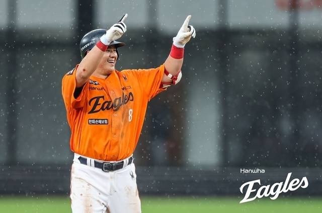 15일 대전 LG전에서 결승타를 친 노시환. 사진=한화 제공