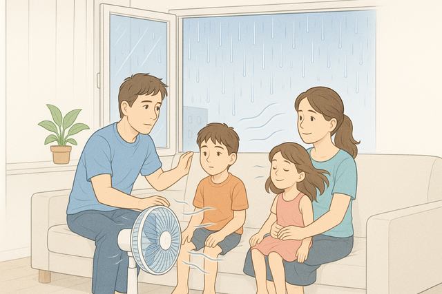 장마철에는 실내 습도가 70% 이상으로 치솟기 쉽다. 높은 습도는 곰팡이와 세균 증가를 비롯해 불쾌지수 상승 등 다양한 문제를 유발한다. 사진은 기사의 특정 내용과 관련 없음. OpenAI DALL-E(ChatGPT 생성)