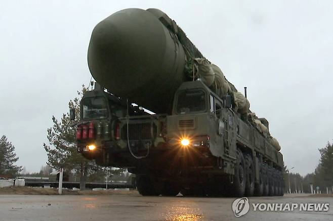 러시아 RS-24 야르스 ICBM 발사대 [타스 연합뉴스 자료사진. 재판매 및 DB 금지]