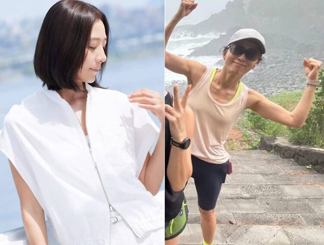 배우 김희애가 탄탄한 팔근육을 드러내 눈길을 끌었다. [사진=SNS]