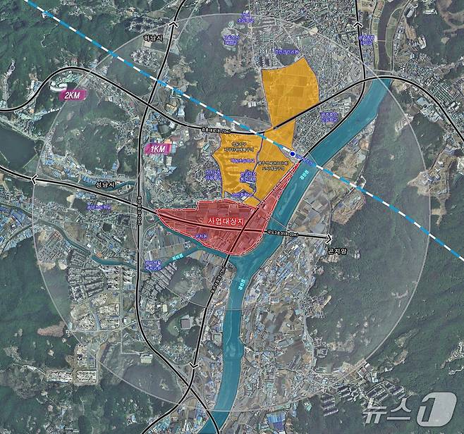 경기광주역세권(2단계) 도시개발사업 구역도.(광주시 제공)