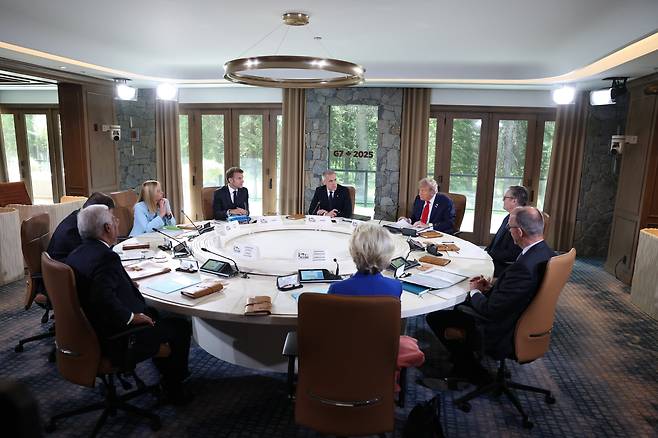 16일 캐나다 앨버타주 카나나스키스의 포머로이 카나나스키스 산장에서 열린 7개국(G7) 정상회의 모습. /UPI 연합뉴스