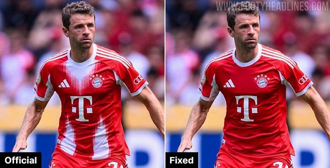 'Fixed' Bayern M_nchen 25-26 Home Kit .jpg 새 뮌헨 유니폼, 흰색 부분 삭제 버전