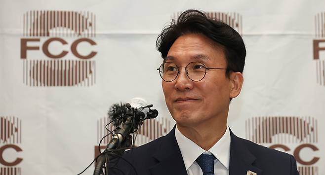 김민석 국무총리 후보자가 17일 서울 중구 한국프레스센터에서 열린 외신기자 간담회에 참석해 있다. 2025.6.17 [공동취재] [사진=연합뉴스]