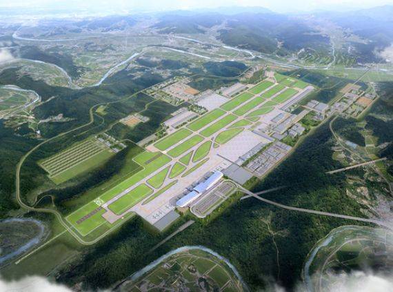 TK신공항에 새로 만들어질 예정인 민간공항 조감도. 자료 국토교통부