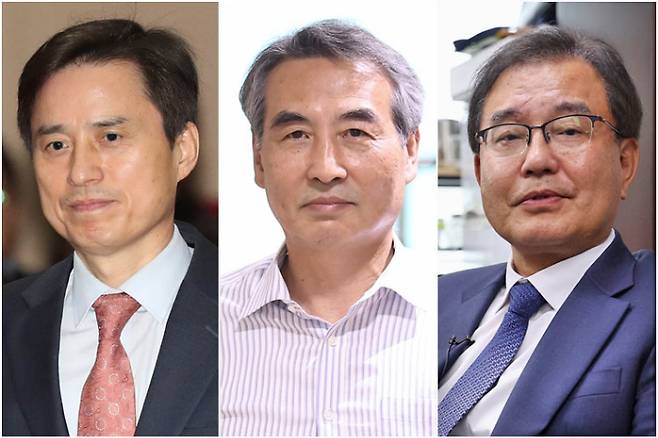 내란 특검 조은석 전 서울고검장(왼쪽부터), 김건희 특검 민중기 전 서울중앙지법원장, 순직 해병 특검 이명현 전 국방부 검찰단 고등검찰부장. 연합뉴스