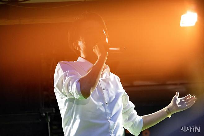 6월2일 이준석 개혁신당 대선 후보가 대구 수성구 수성못 인근에서 열린 마지막 유세에서 시민들에게 지지를 호소하고 있다. ⓒ시사IN 박미소