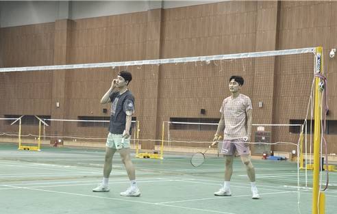 남자복식 서승재(왼쪽)와 김원호(오른쪽) [촬영 설하은]