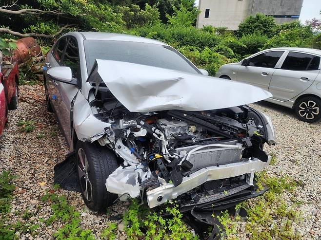 정기명 여수시장 비서실장이 몰다 사고낸 관용차.(독자 제공. 재판매 및 DB 금지)