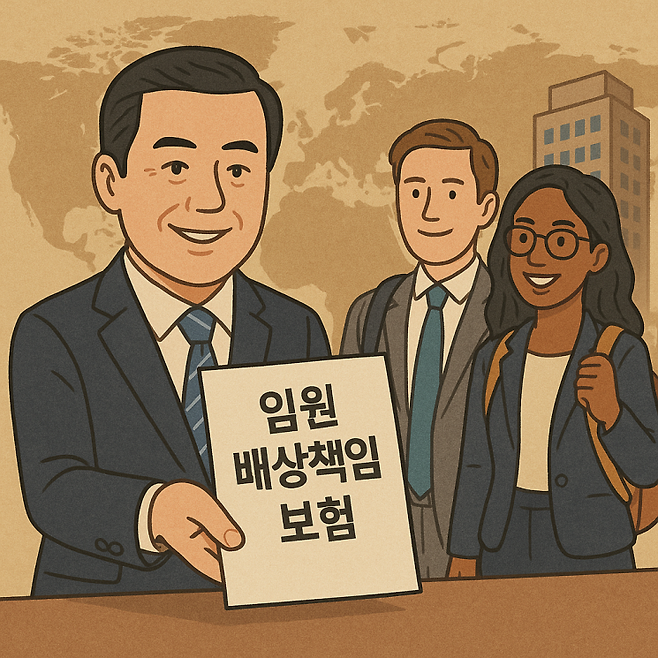 글로벌 기업이 유능 임원 영입에 임원배상책임보험(D&O)을 활용하고 있는 모습을 묘사한 이미지. 챗GPT