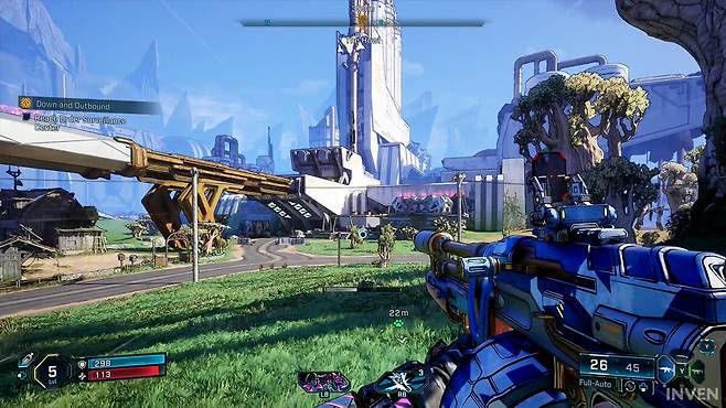 ▲ 멀리 수직으로 높게 솟은 건물 내부는 진짜 위아래 깊게 구성되어 지역을 올라가며 공략한다
실제로 랜디 피치포드 대표는 눈에 보이는 곳은 모두 갈 수 있다고 자신했다