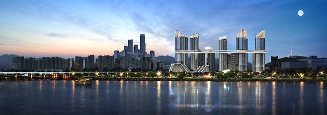 HDC현대산업개발이 용산 정비창 전면 1구역 재개발 구역에 제시한 조감도. [HDC현대산업개발 제공]