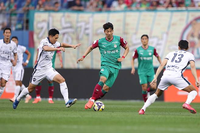 대전 이적 후 첫 경기를 치른 서진수. 프로축구연맹 제공