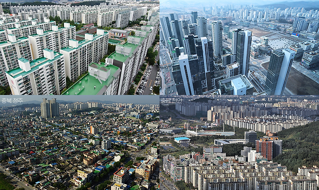 대전, 세종. 사진=연합뉴스. 충남 천안. 사진=천안시. 충북 청주. 사진=청주시.