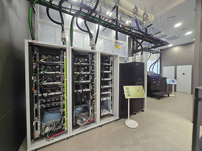 경기도 안양시 LG유플러스 평촌2센터에 마련된 액체냉각 데모룸./LG유플러스 제공