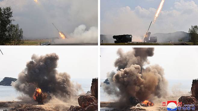 북한 유도기능 240㎜포 시험사격 2024.10.9 [자료사진]