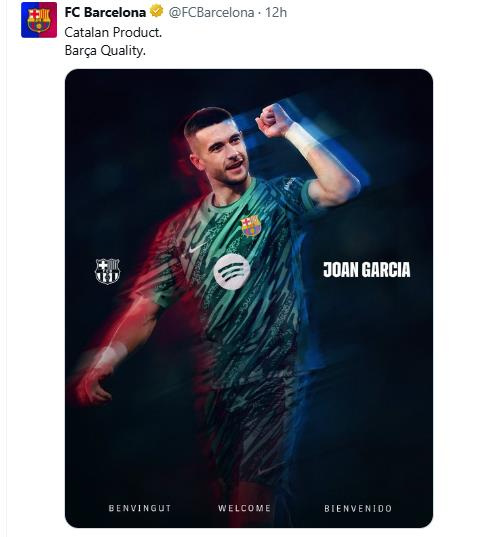 가르시아의 영입을 발표한 바르셀로나. 사진[연합뉴스]