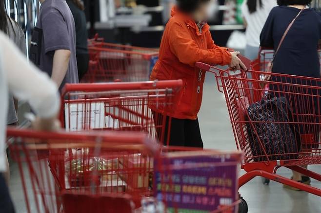 서울의 한 대형마트에서 장 보는 시민들. [사진 = 연합뉴스]