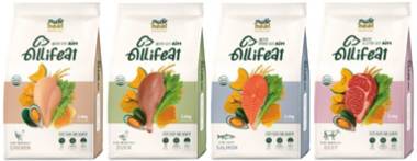 에스비바이오팜 '뉴앤힐' 소프트 사료 라인업 4종 /사진=에스비바이오팜