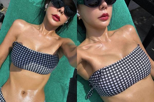 배우 출신 사업가 김준희가 완벽한 비키니 자태를 뽐냈다. /사진=김준희 인스타그램