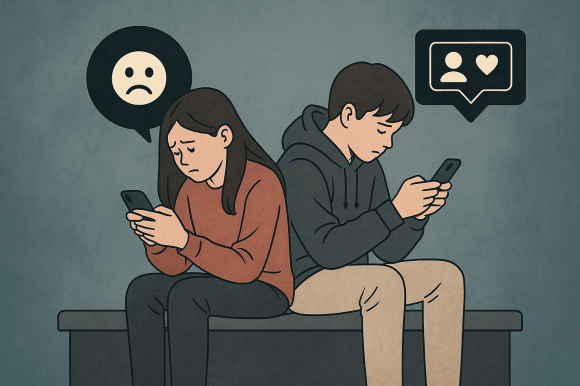 스마트폰과 SNS를 중독적으로 사용하는 청소년일수록 자살 위험이 크다는 연구 결과가 나왔다.  서울신문 DB