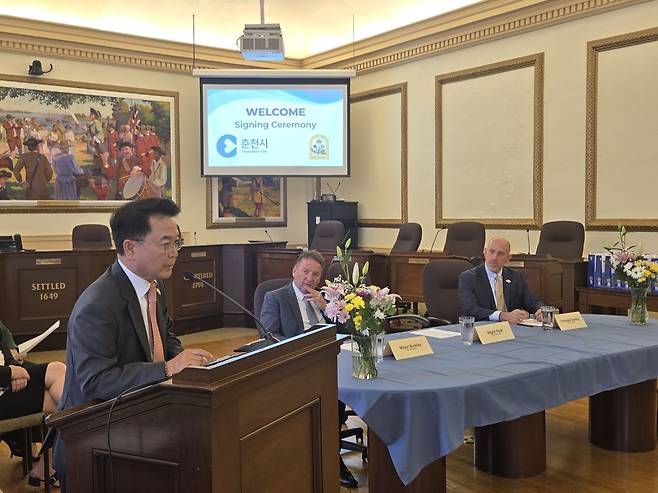 육동한 춘천시장의 인사말 [촬영 이상학]